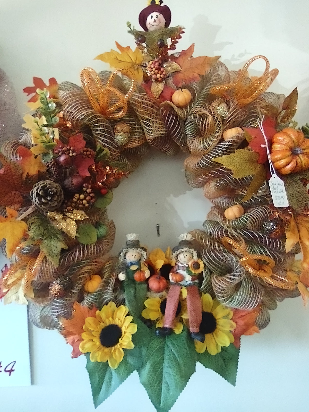 Decorative Mesh Fall Wreath